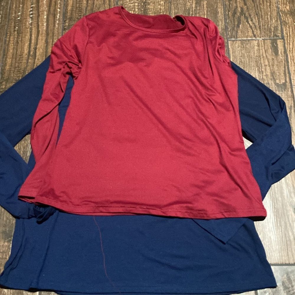 Set 2 Women's Red & Blue Long Sleeve Top Size 2XL